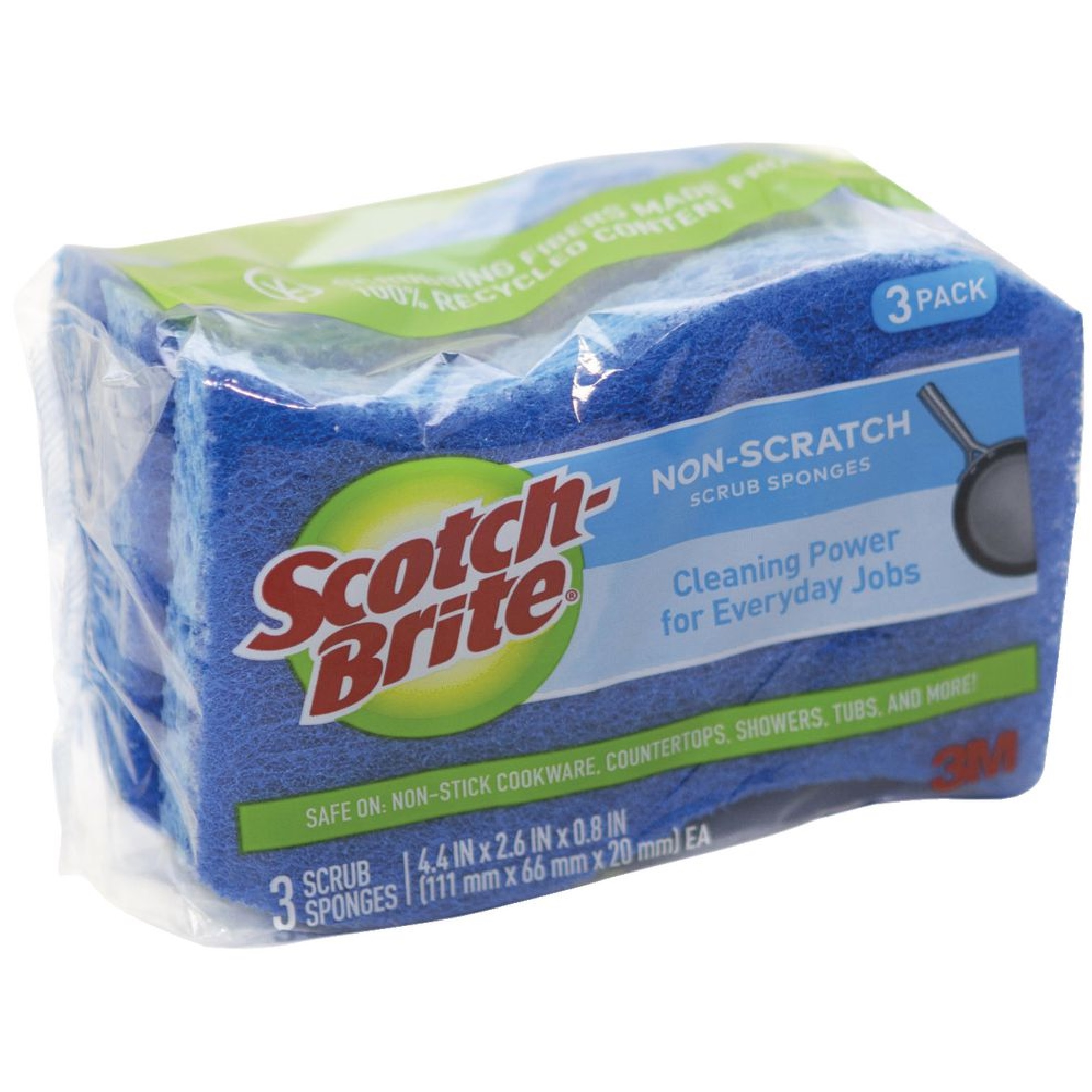 3M ScotchBrite ALL PURPOSE Soft Scour Scrub Sponge 3PC/Pack